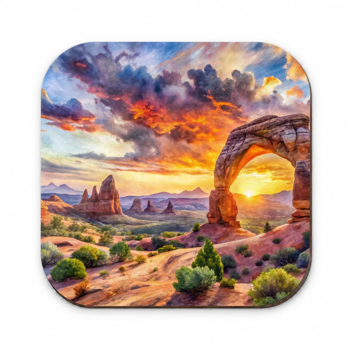 Arches National Park Utah Watercolor Style Fridge Magnet