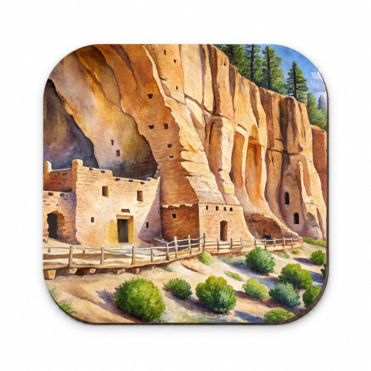 Bandelier National Monument New Mexico Watercolor Style Fridge Magnet