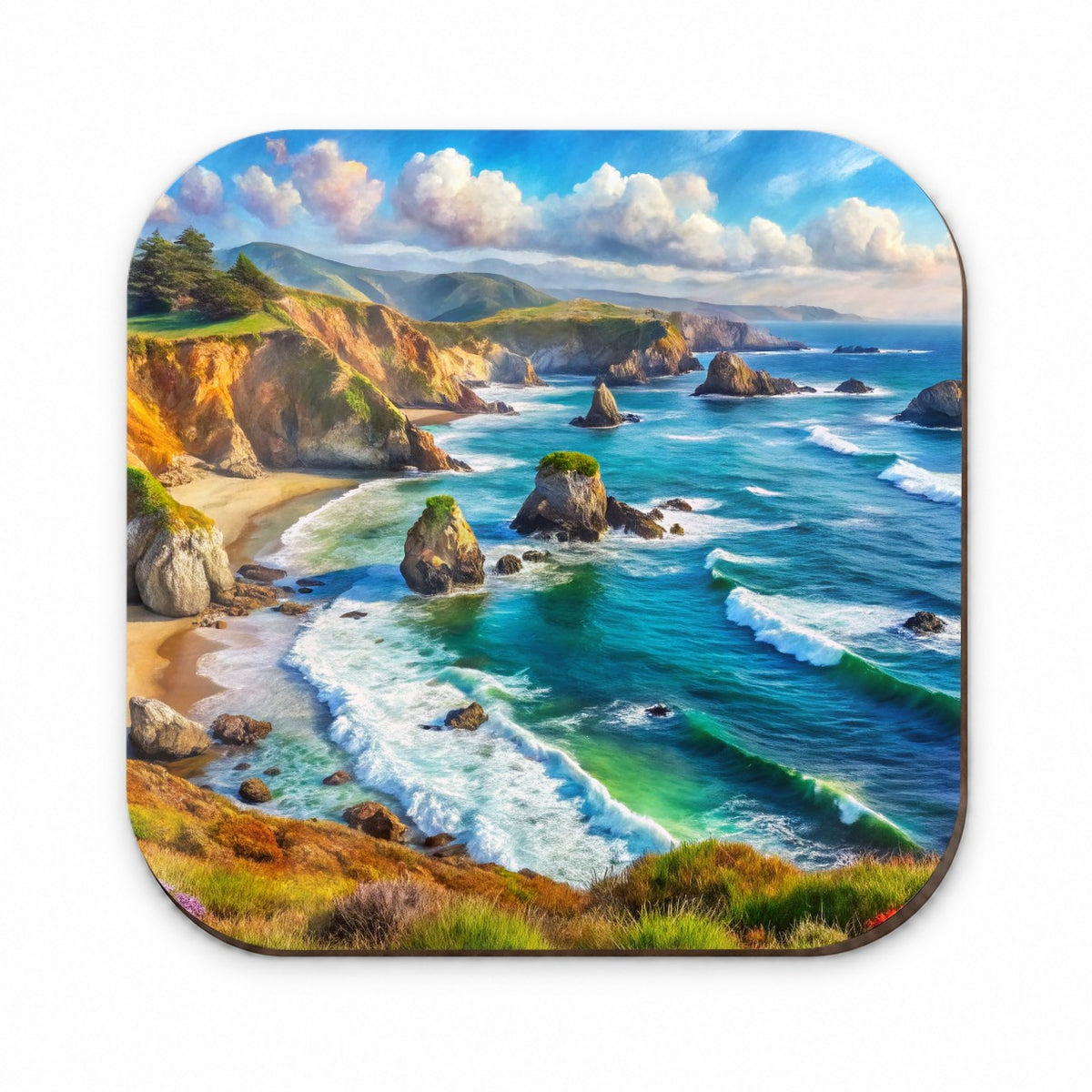 California Coastal National Monument Watercolor Style Fridge Magnet