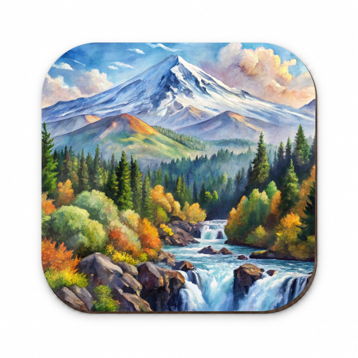 Cascade - Siskiyou National Monument California, Oregon Watercolor Style Fridge Magnet