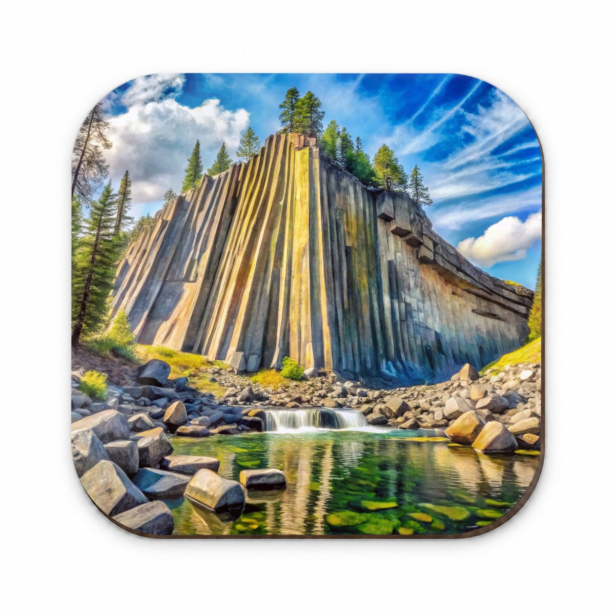 Devils Postpile National Monument California Watercolor Style Fridge Magnet