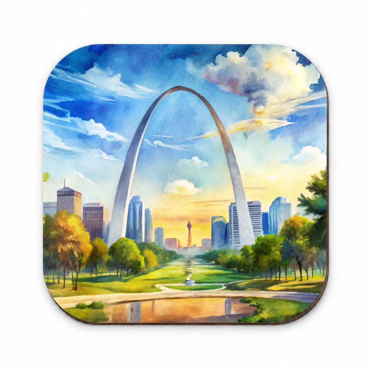 Gateway Arch National Park Missouri Watercolor Style Fridge Magnet
