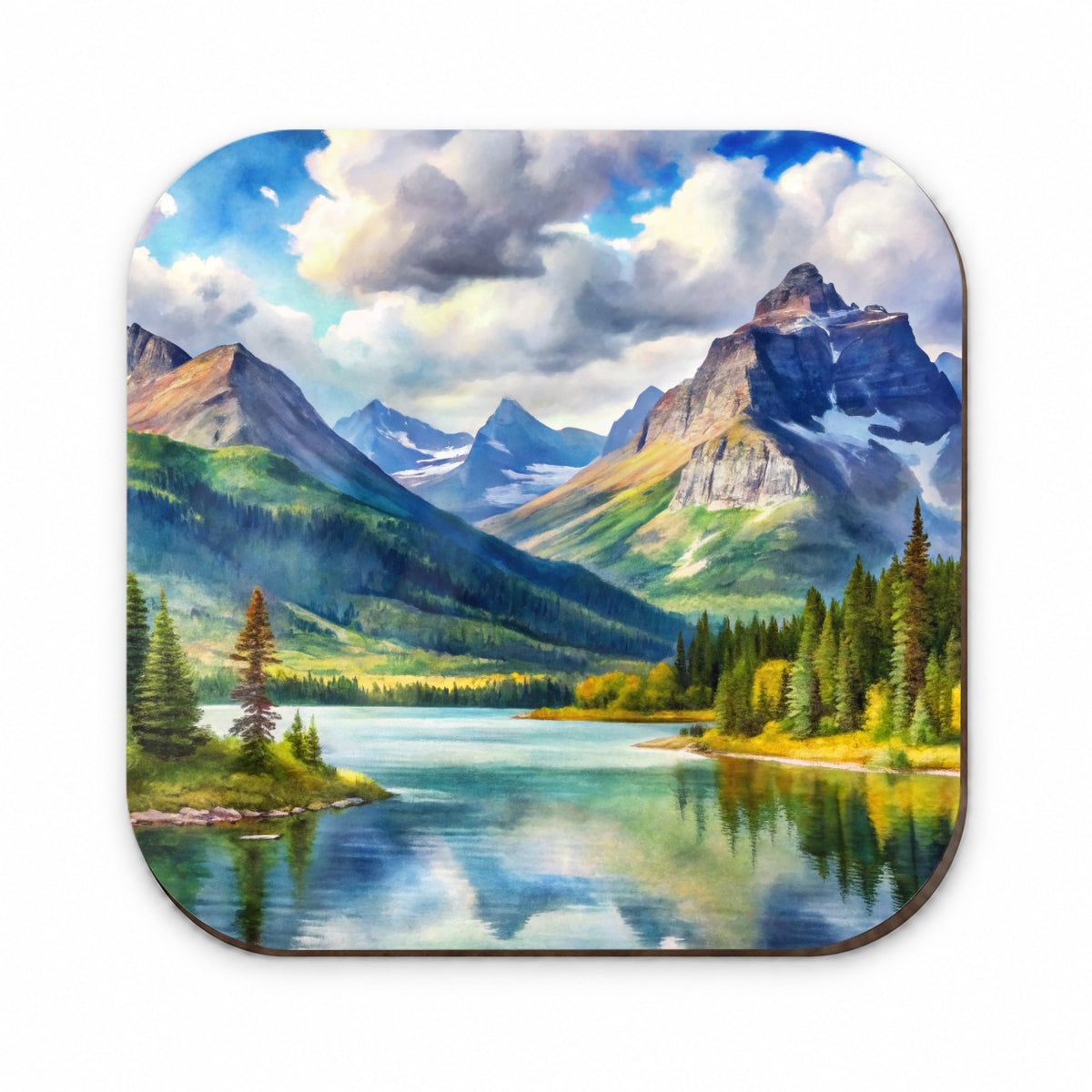 Glacier National Park Montana Watercolor Style Fridge Magnet