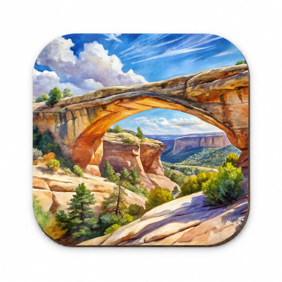 Natural Bridges National Monument Utah Watercolor Style Fridge Magnet
