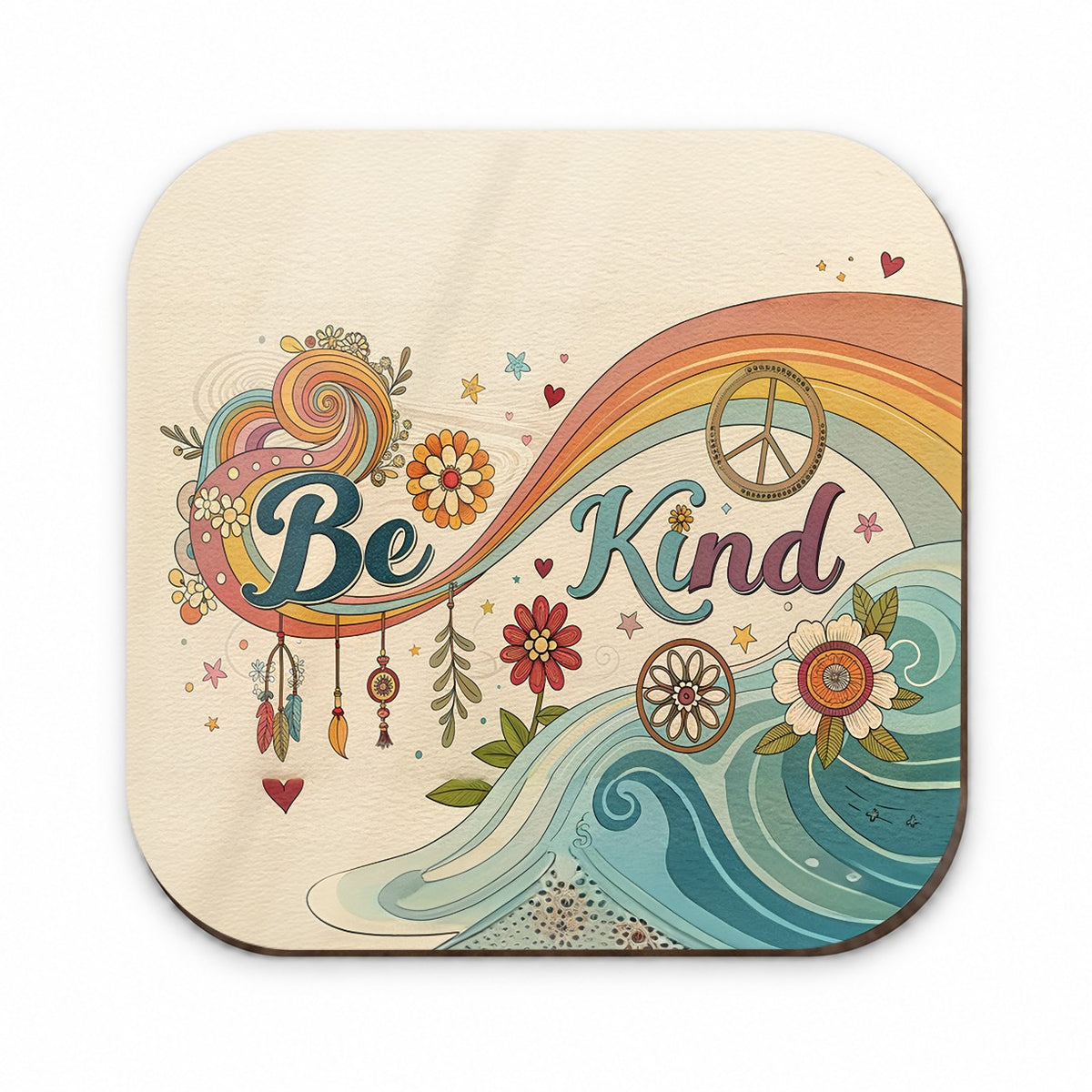 Be Kind Vintage Hippie Design Fridge Magnet