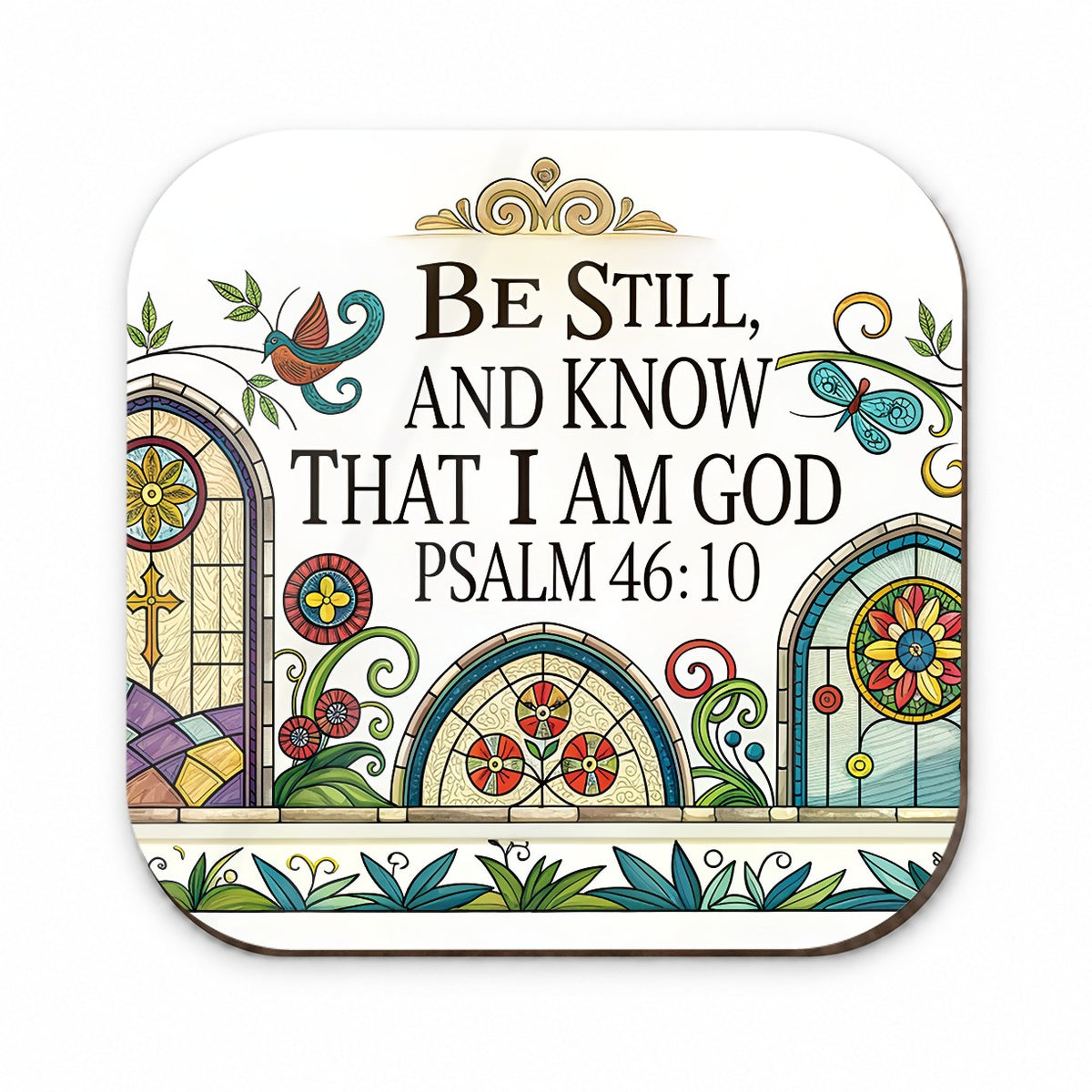 Be Still And Know That I Am God Psalm 46-10 Church Windows Fridge Magnet