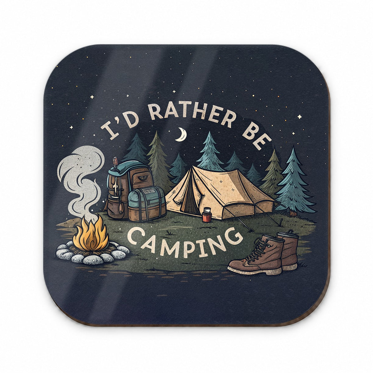 I'd Rather Be Camping Outdoors Hiking Fridge Magnet