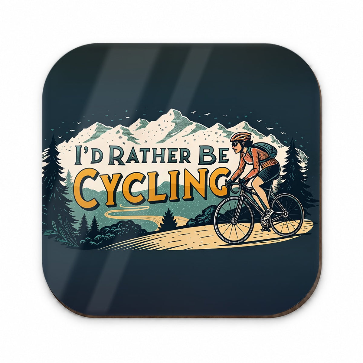 I'd Rather Be Cycling Road Mountain Bike Fridge Magnet