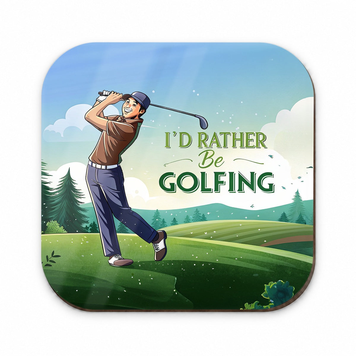 I'd Rather Be Golfing Man Golfer Fridge Magnet
