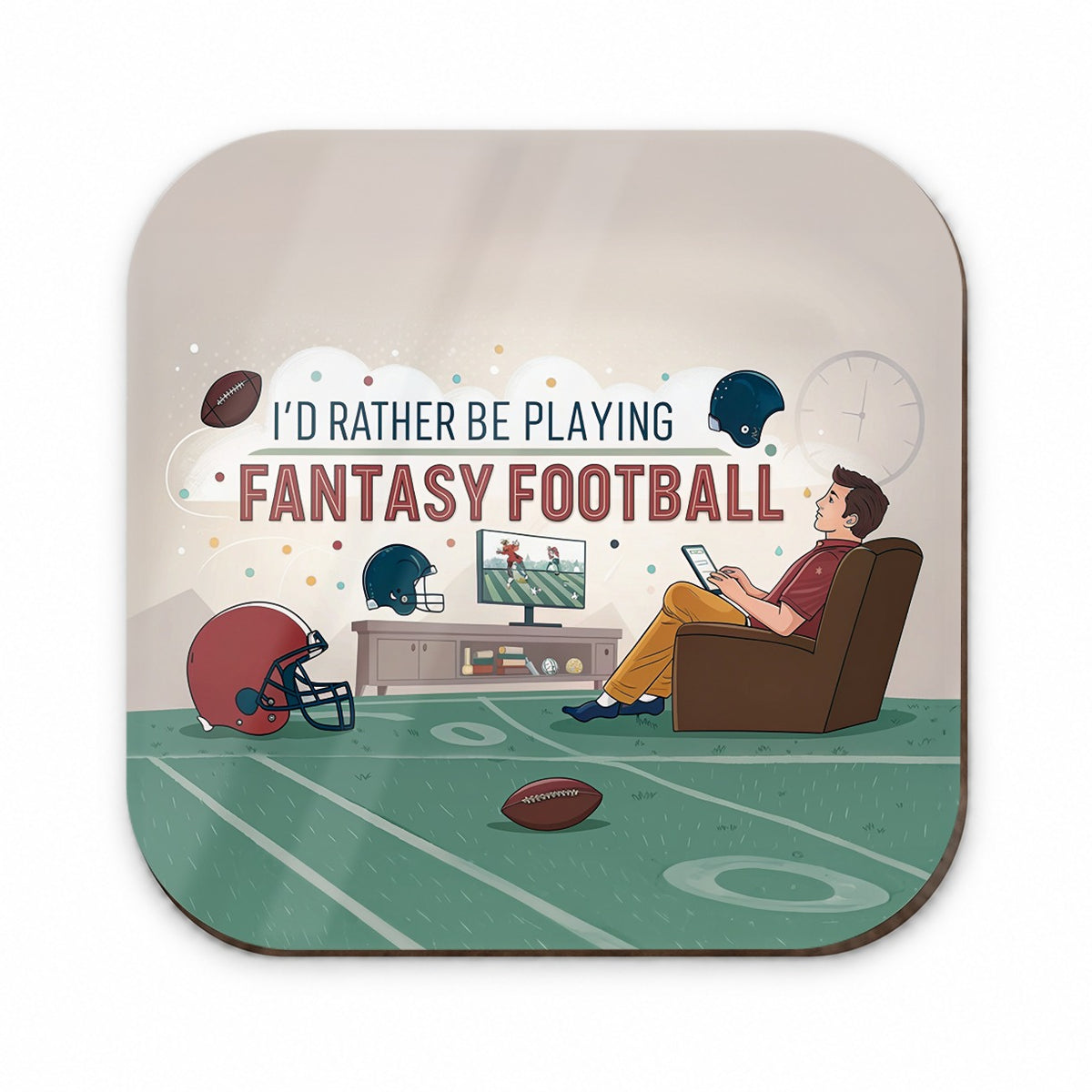 I'd Rather Be Playing Fantasy Football Fridge Magnet