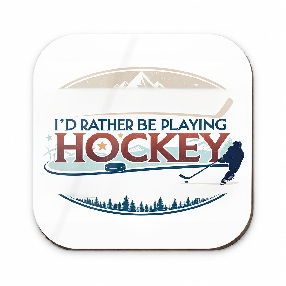 I'd Rather Be Playing Hockey Fridge Magnet