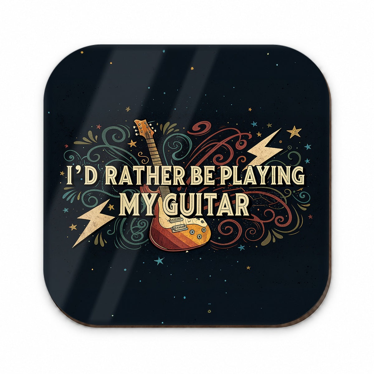 I'd Rather Be Playing My Guitar Rock And Roll Fridge Magnet