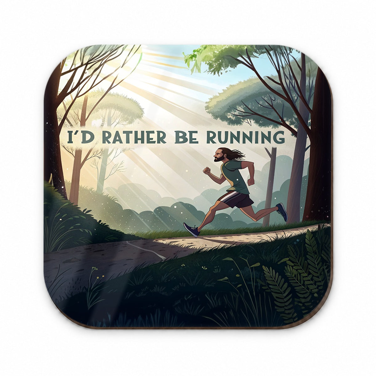 I'd Rather Be Running Man Jogging Fridge Magnet