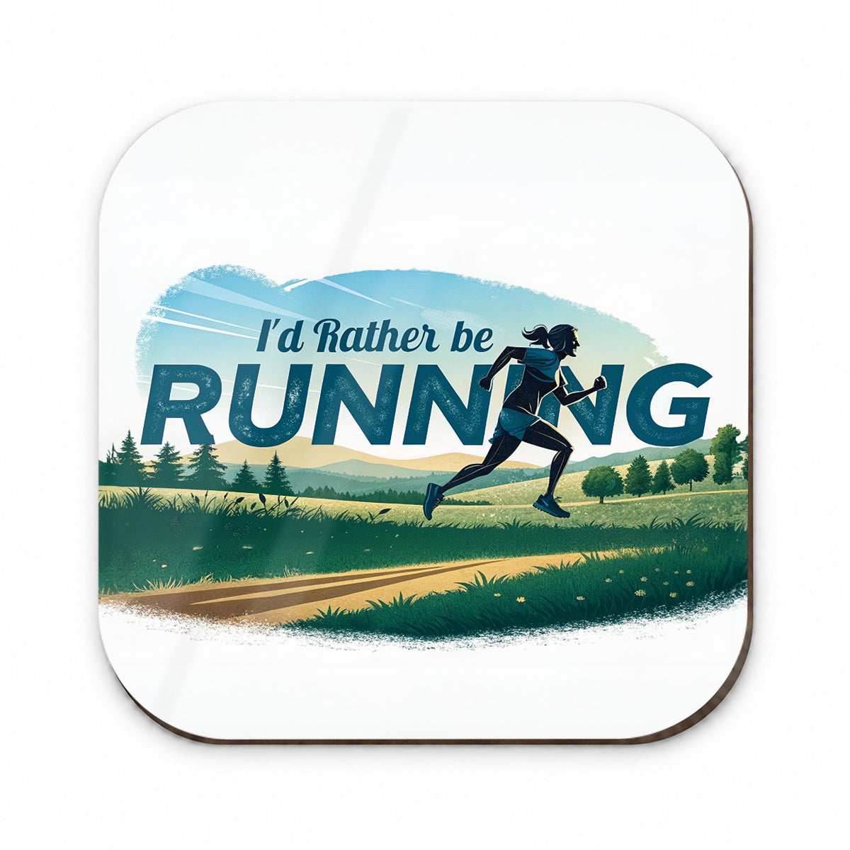 I'd Rather Be Running Woman Jogging Cross Country Fridge Magnet