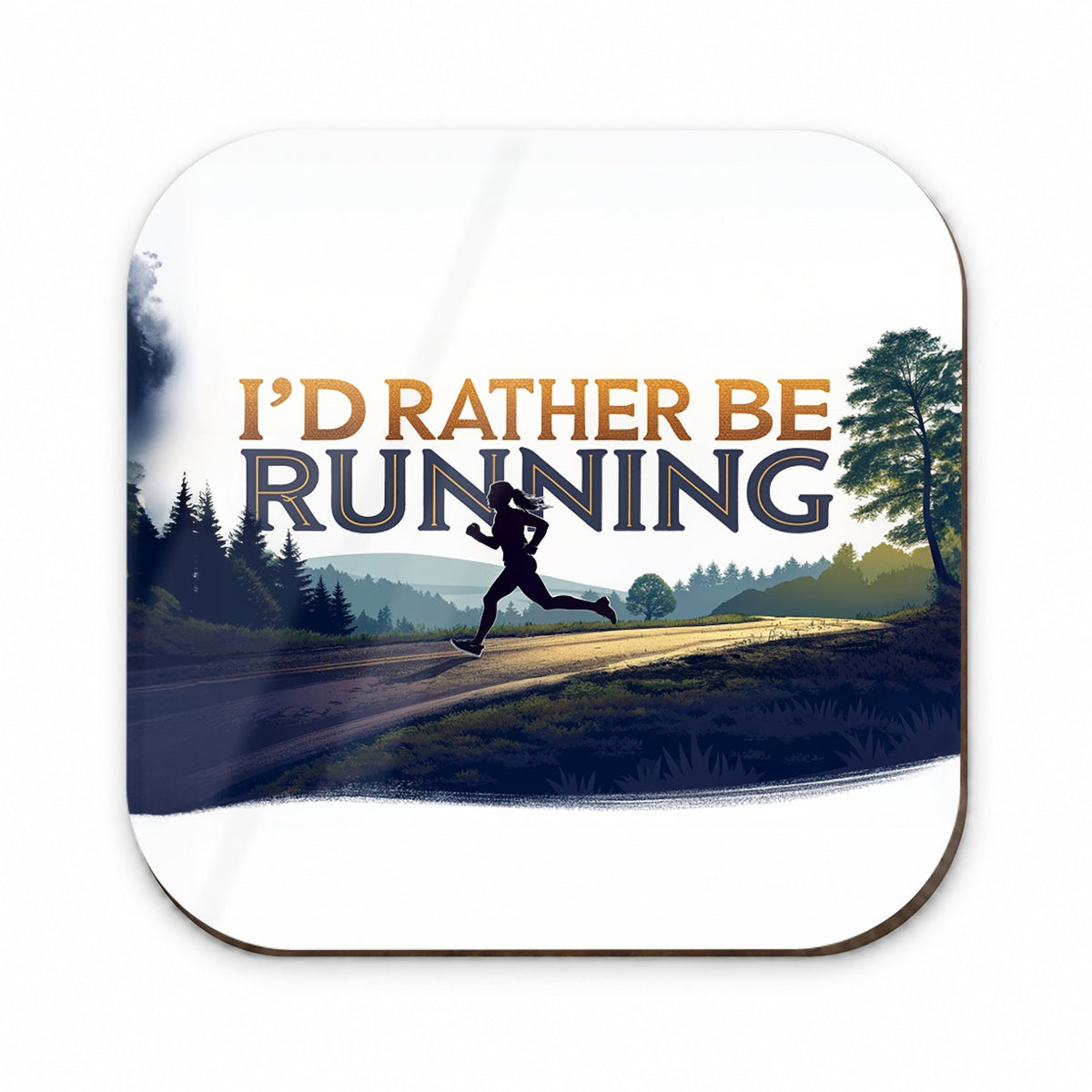 I'd Rather Be Running Woman Jogging Fridge Magnet