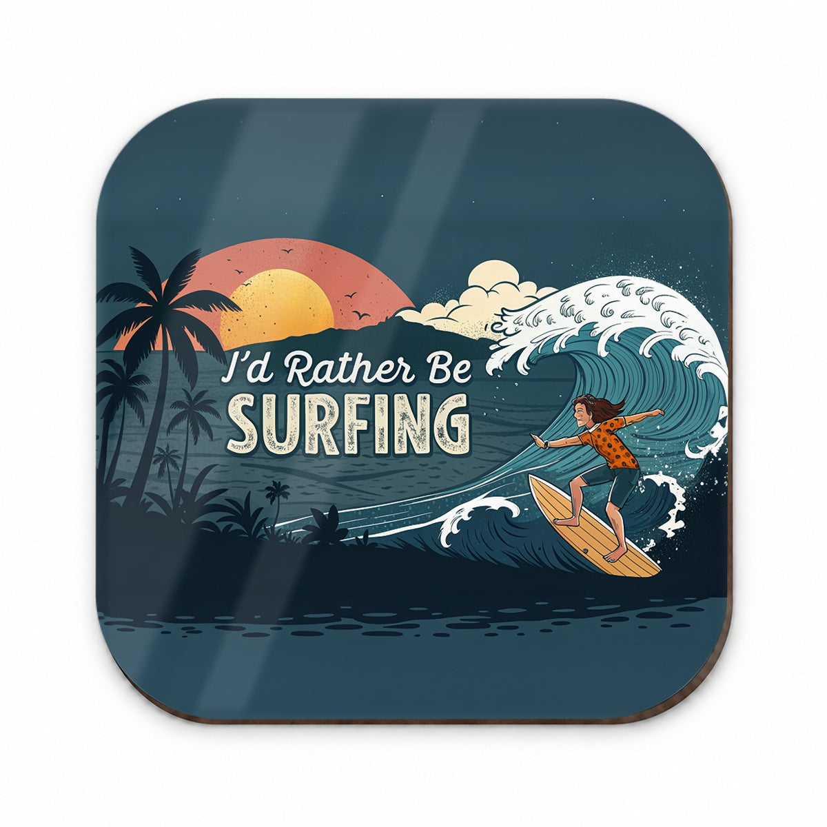I'd Rather Be Surfing Surfer Fridge Magnet