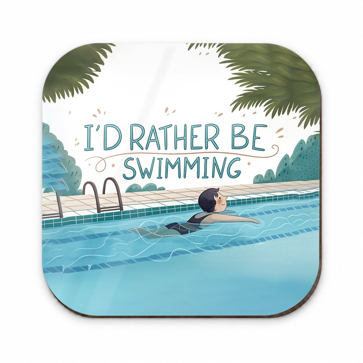 I'd Rather Be Swimming Swimmer Fridge Magnet