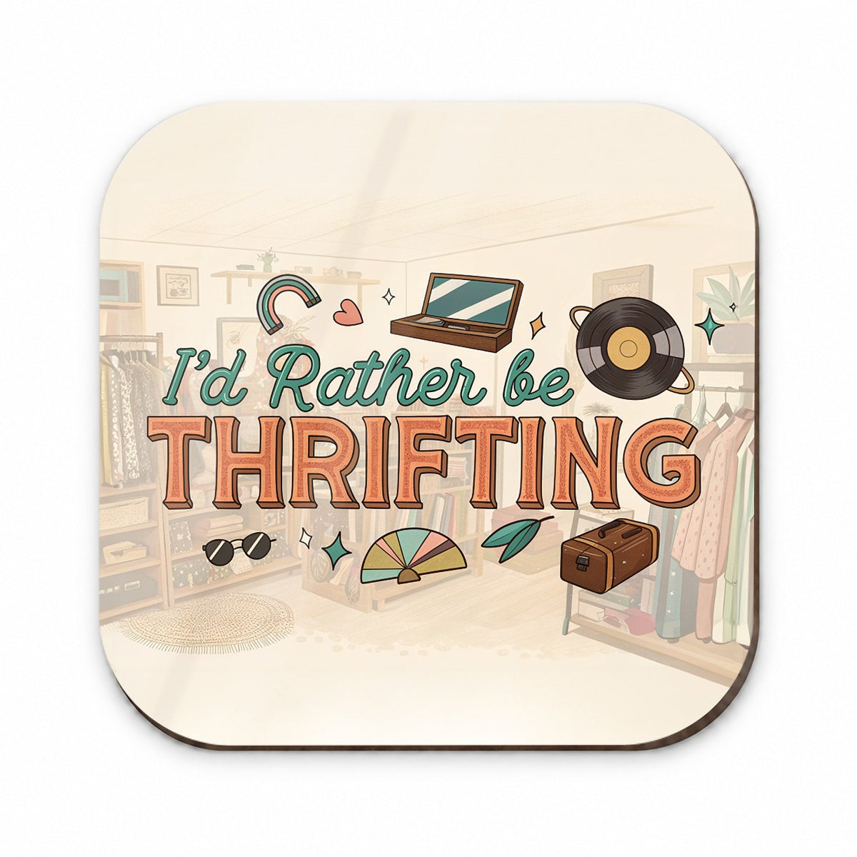 I'd Rather Be Thrifting Thrift Store Shopping Fridge Magnet
