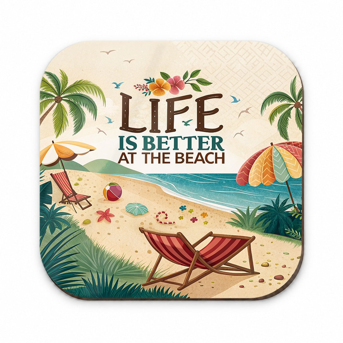 Life is Better At The Beach Tropical Ocean Fridge Magnet