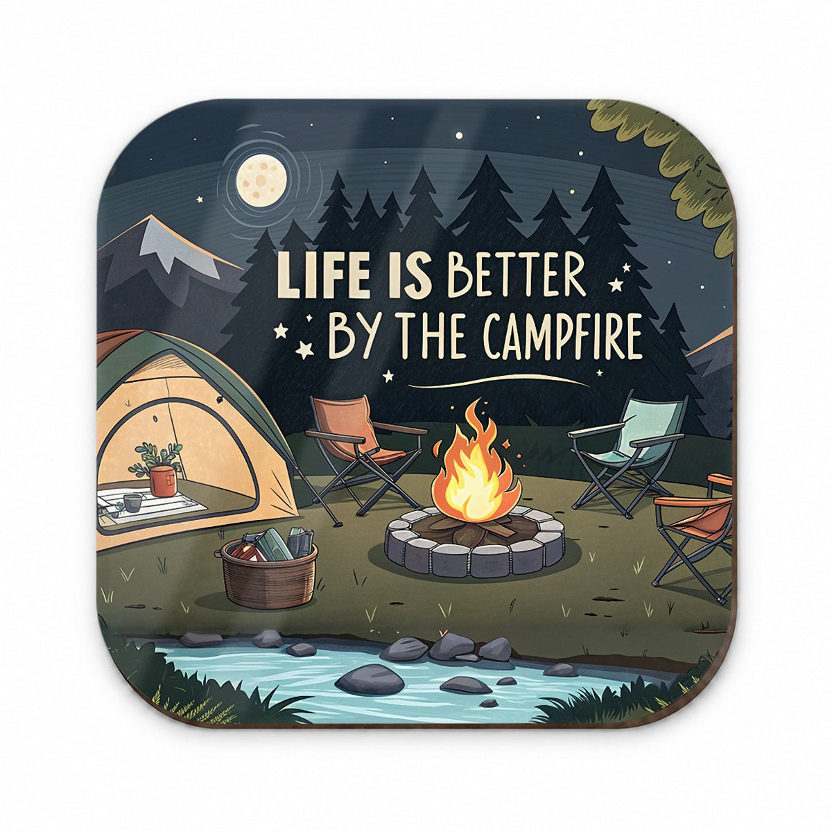 Life is Better By The Campfire Camping Fridge Magnet