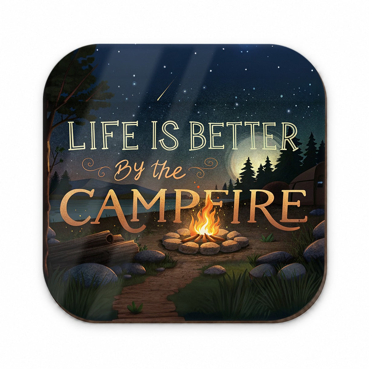 Life is Better By The Campfire Hiking Camping Fridge Magnet