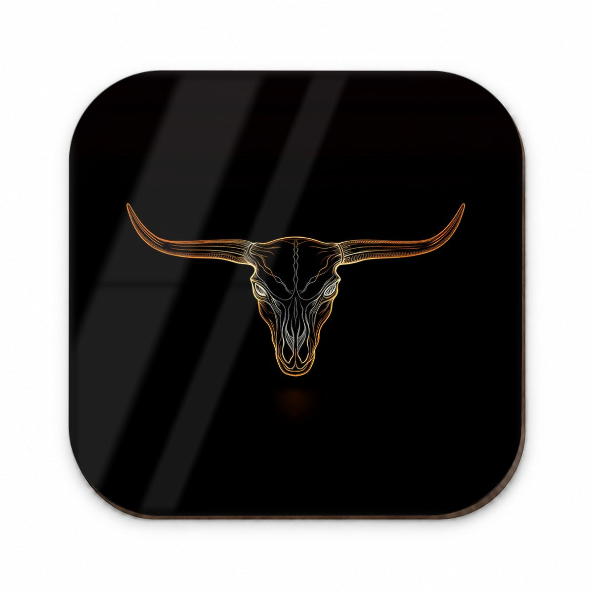 Longhorn Cattle Skull Outline Fridge Magnet