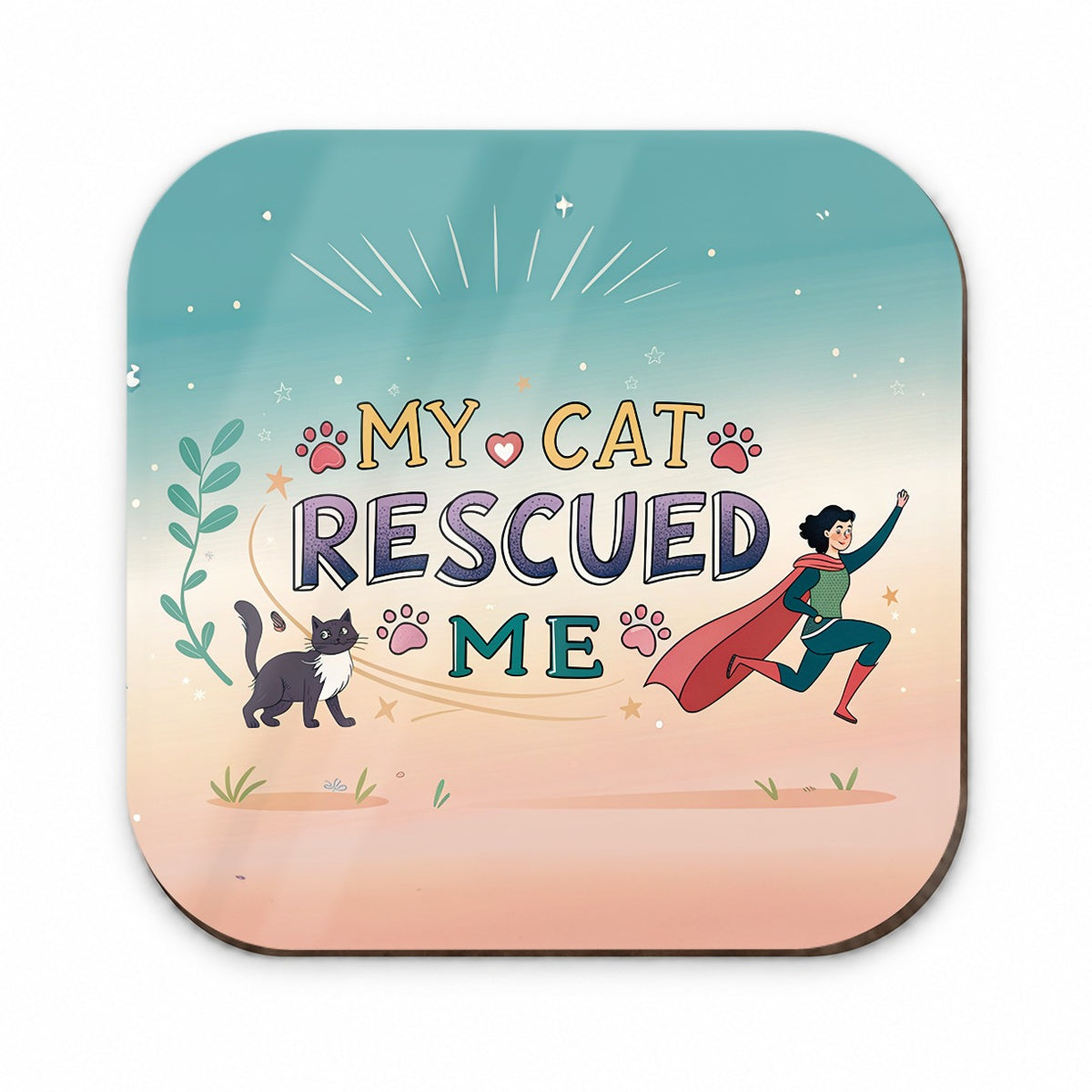 My Cat Rescued Me Pet Adoption Fridge Magnet