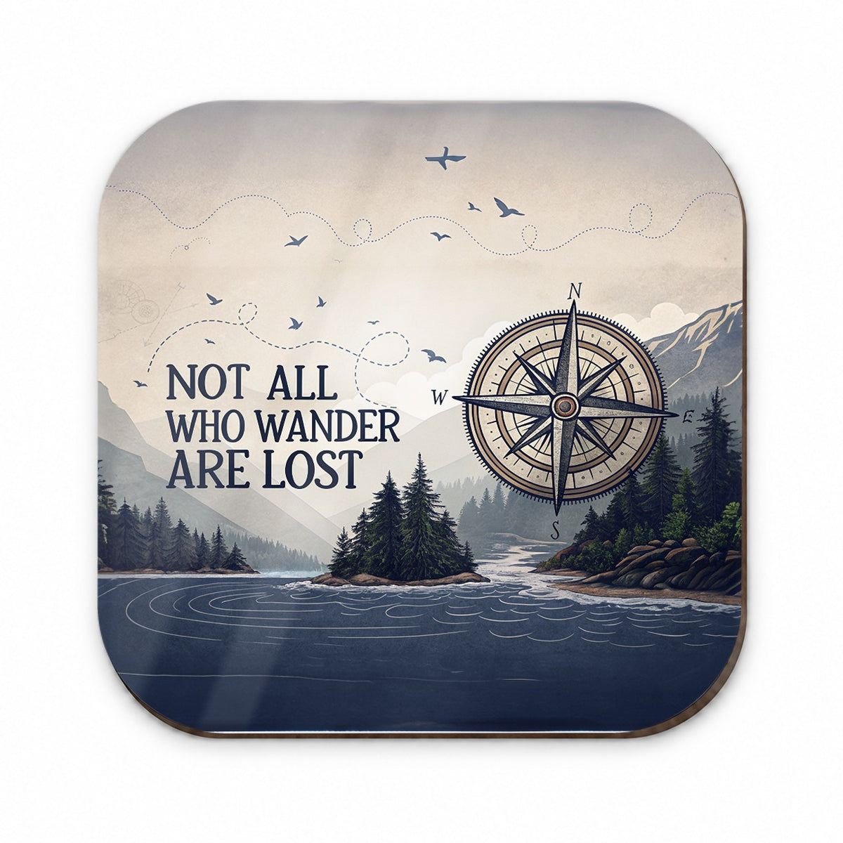 Not All Who Wander Are Lost Compass Hiking Fridge Magnet