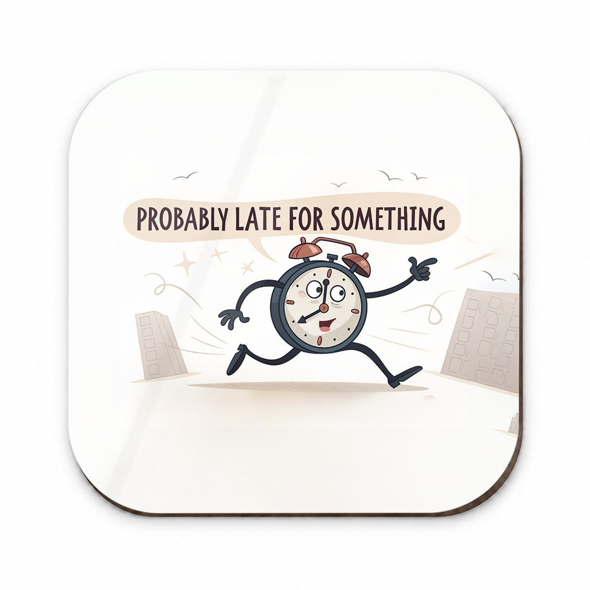 Probably Late For Something Funny Running Clock Fridge Magnet