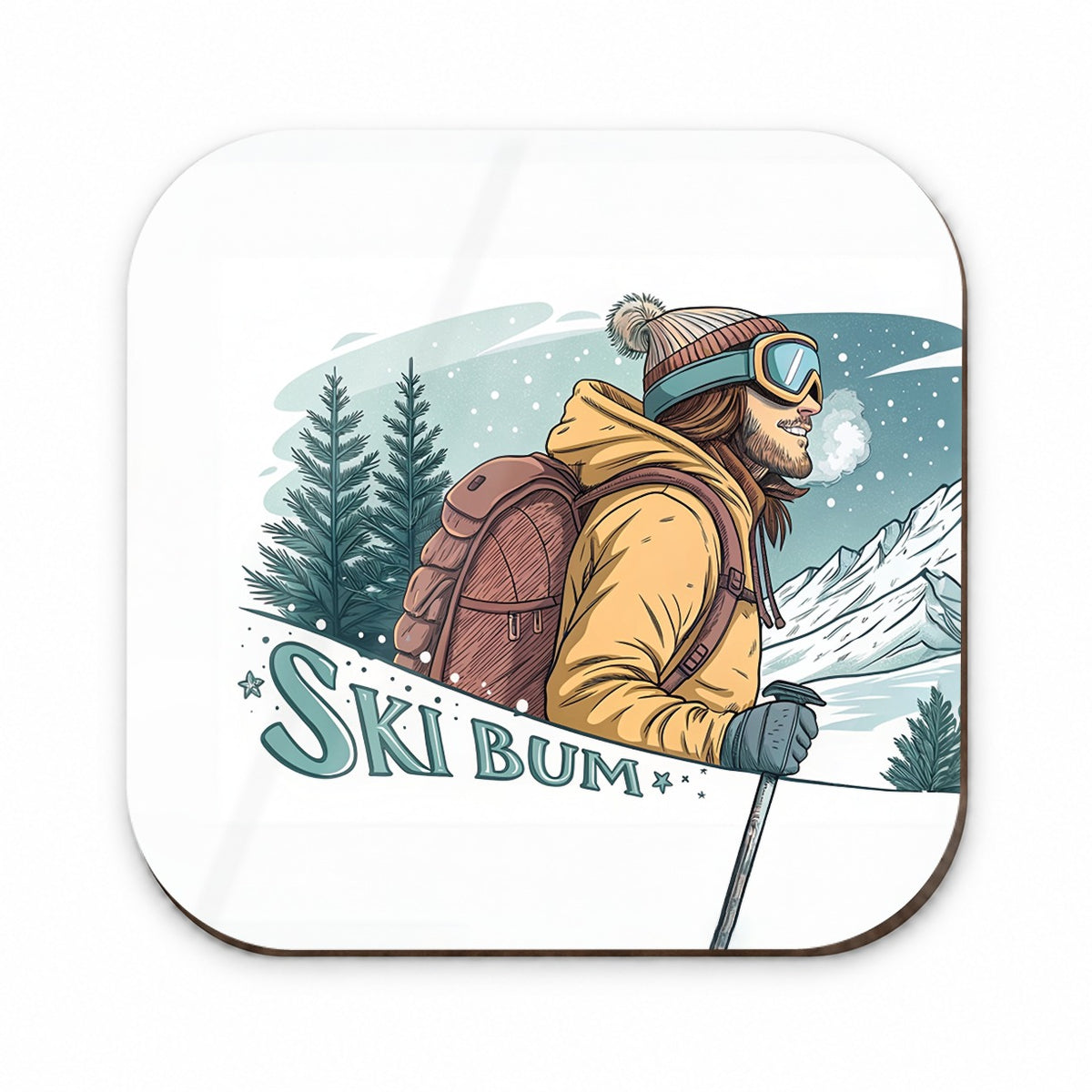Ski Bum On The Mountain Fridge Magnet