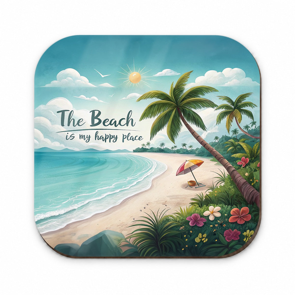The Beach Is My Happy Place Tropical Fridge Magnet