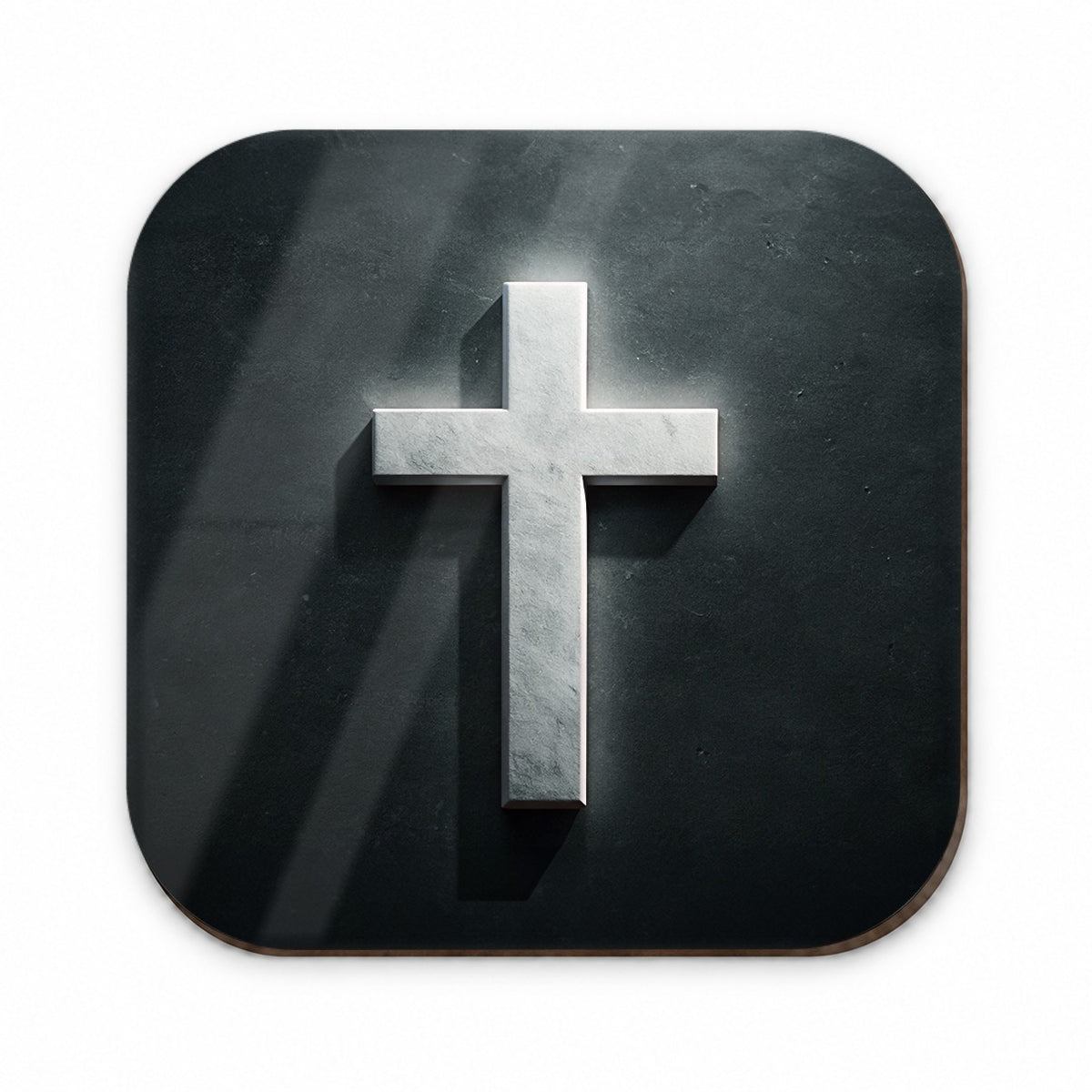 White Cross On Dark Background Religious Fridge Magnet