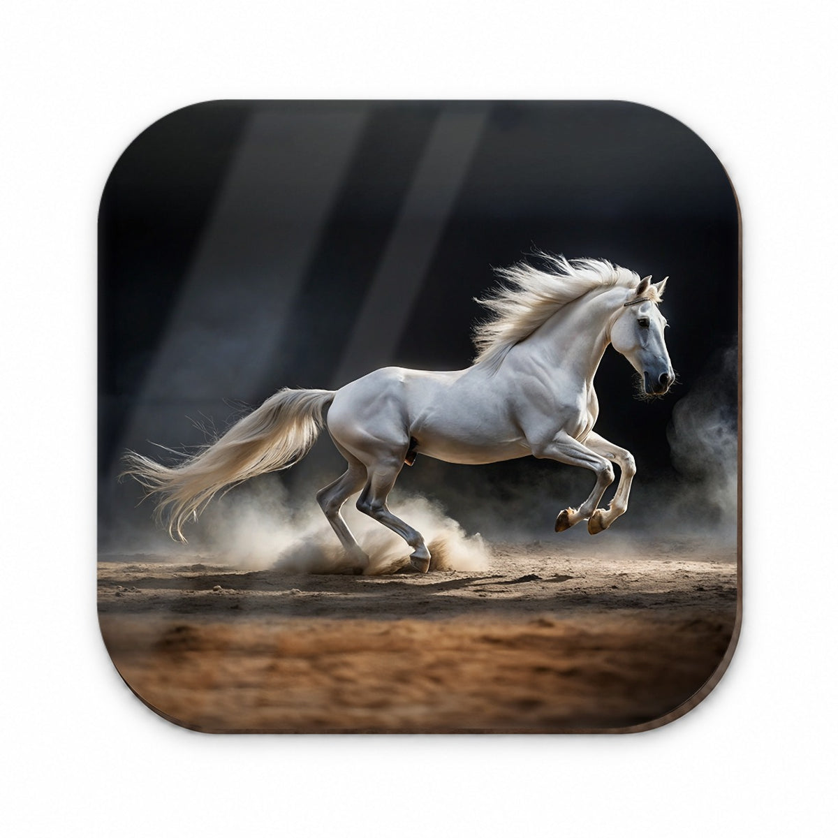 White Horse Galloping Fridge Magnet