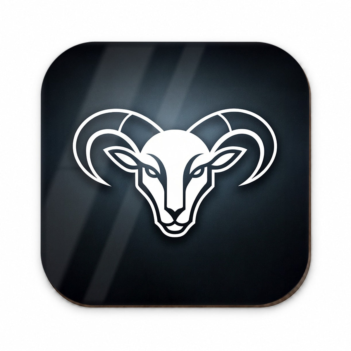 White Ram Head Illustration Outline Fridge Magnet