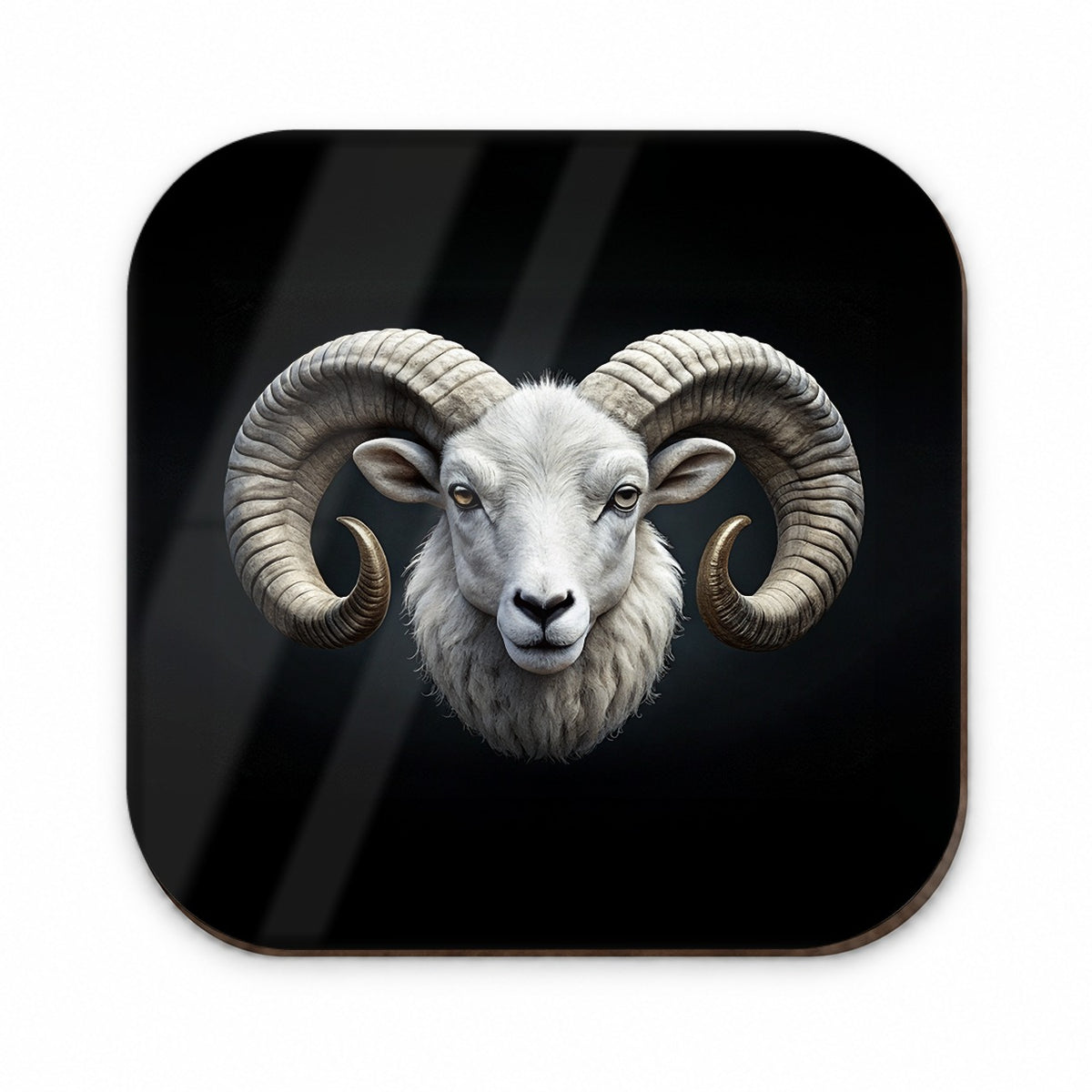 White Ram Head Fridge Magnet
