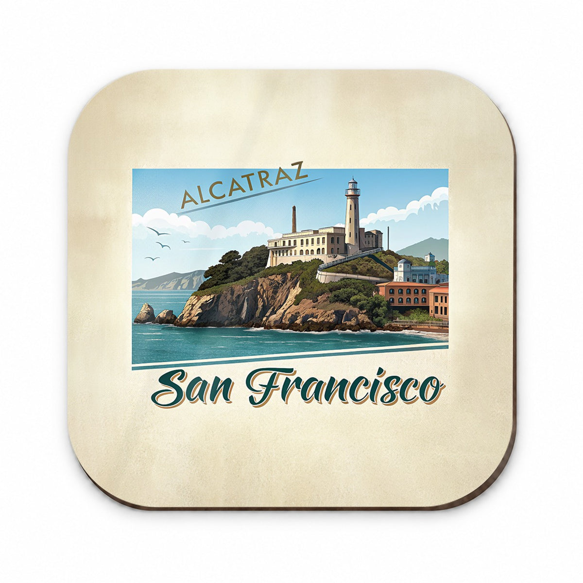 Alcatraz San Francisco Prison Travel Stamp Fridge Magnet