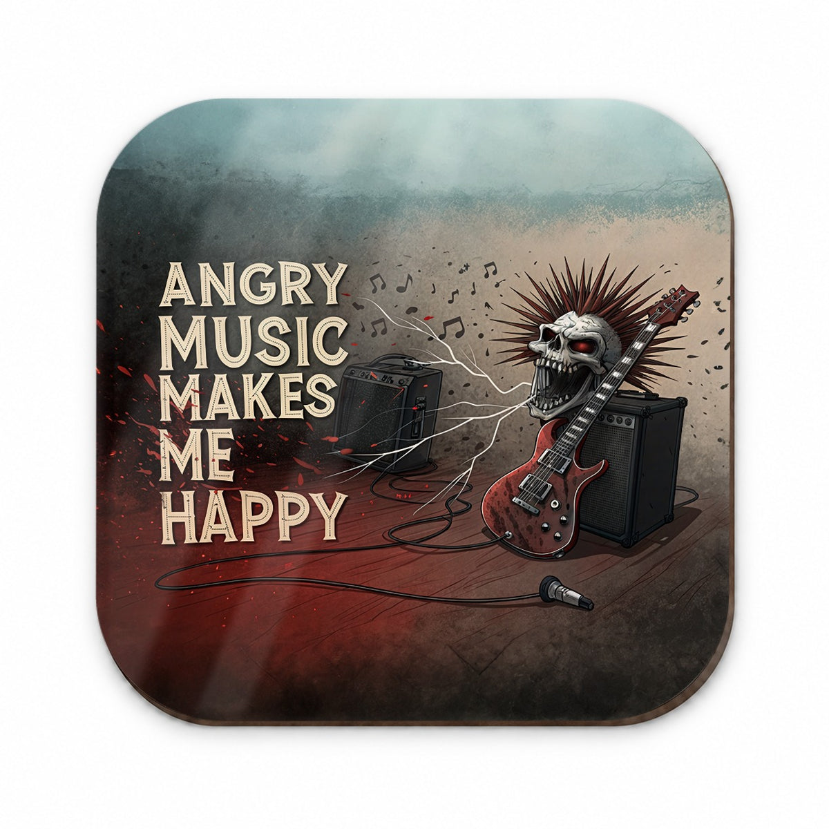 Angry Music Makes Me Happy Heavy Metal Rock and Roll Fridge Magnet