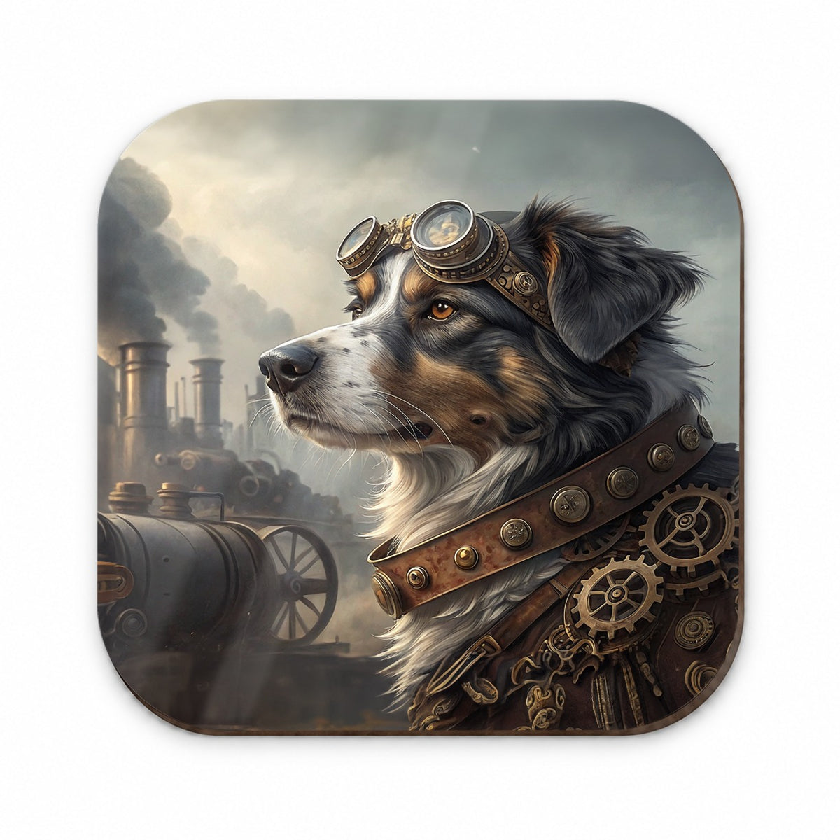 Australian Shepherd Dog Steampunk Fridge Magnet