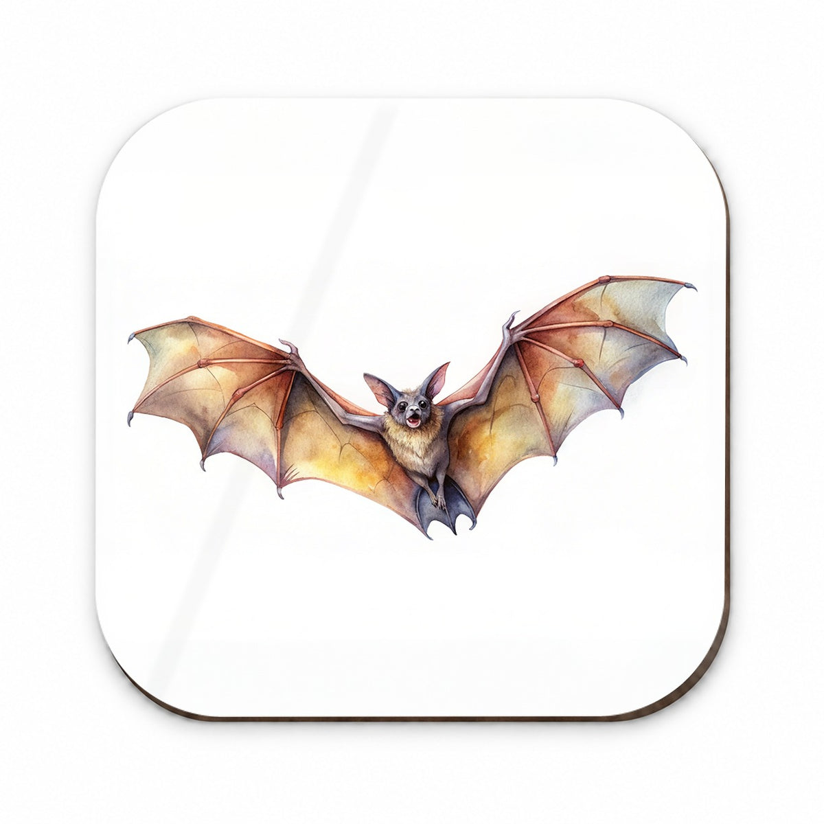 Bat Flying Watercolor Fridge Magnet