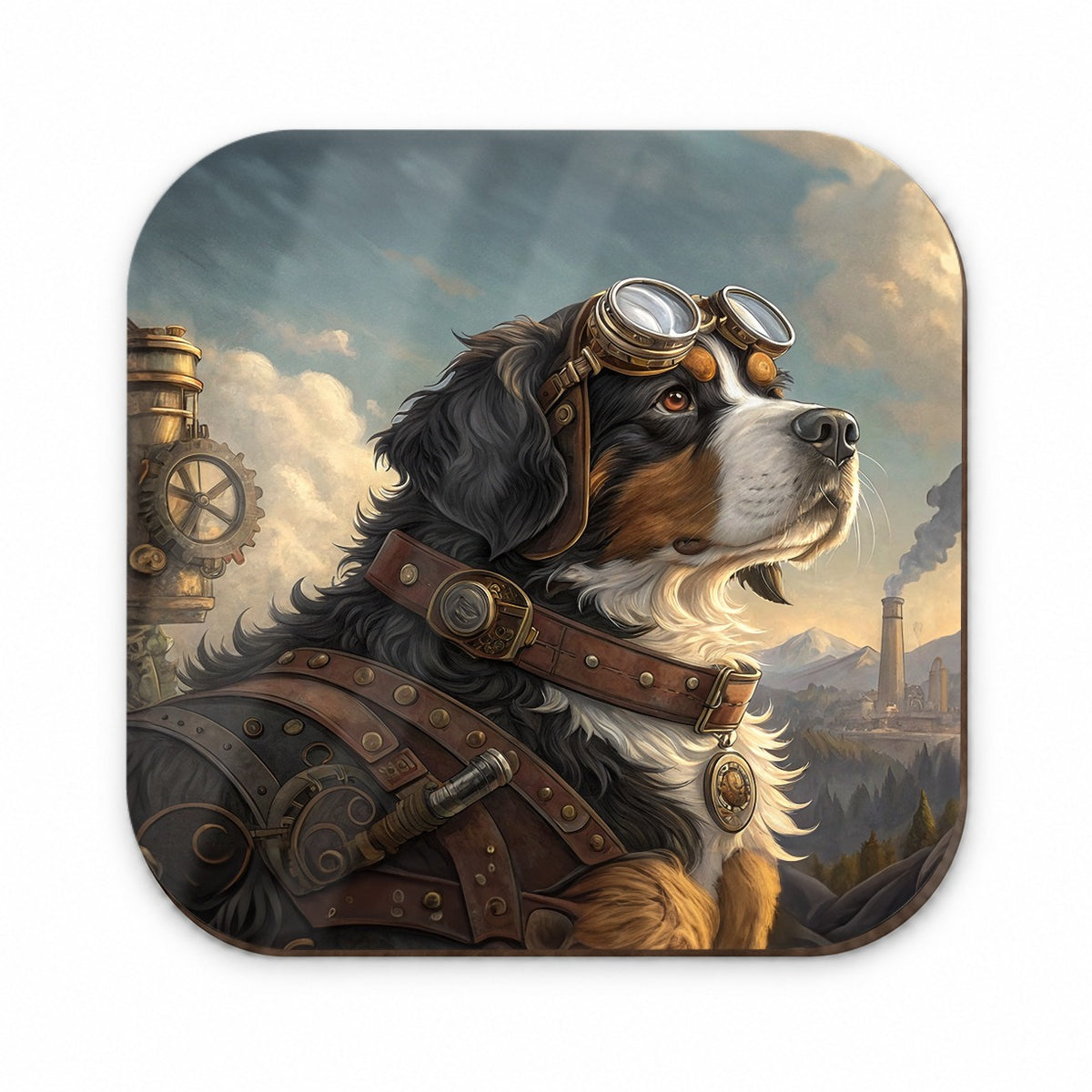 Bernese Mountain Dog Steampunk Fridge Magnet
