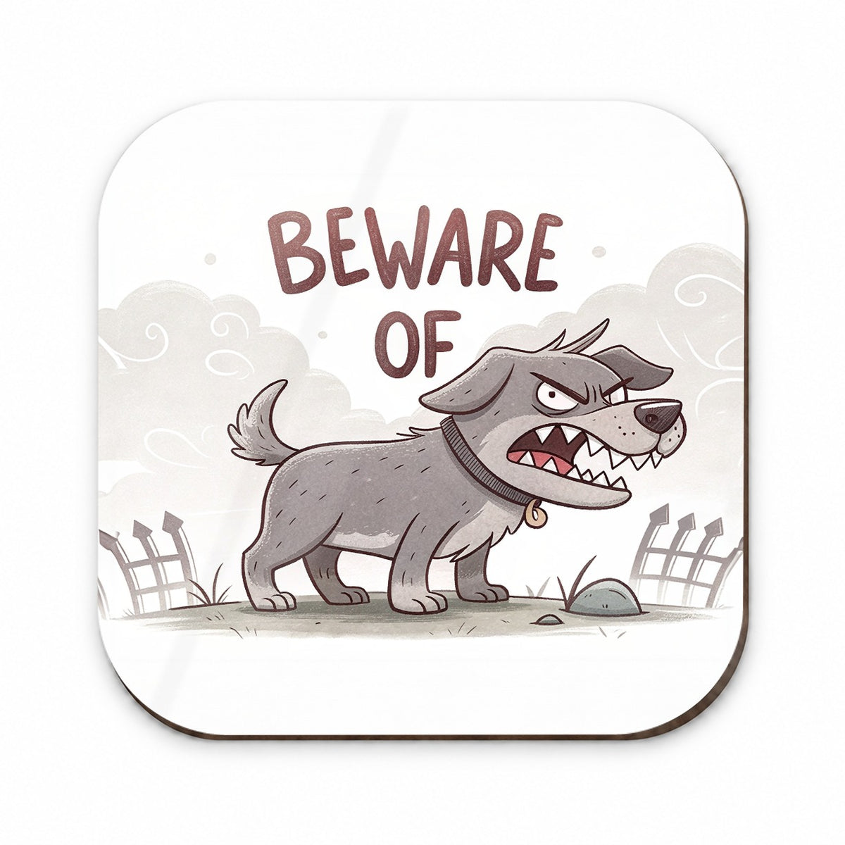 Beware Of Dog Funny Cartoon Fridge Magnet