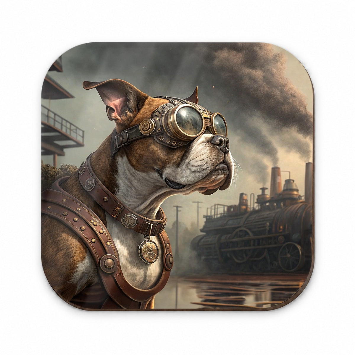 Boxer Dog Steampunk Fridge Magnet