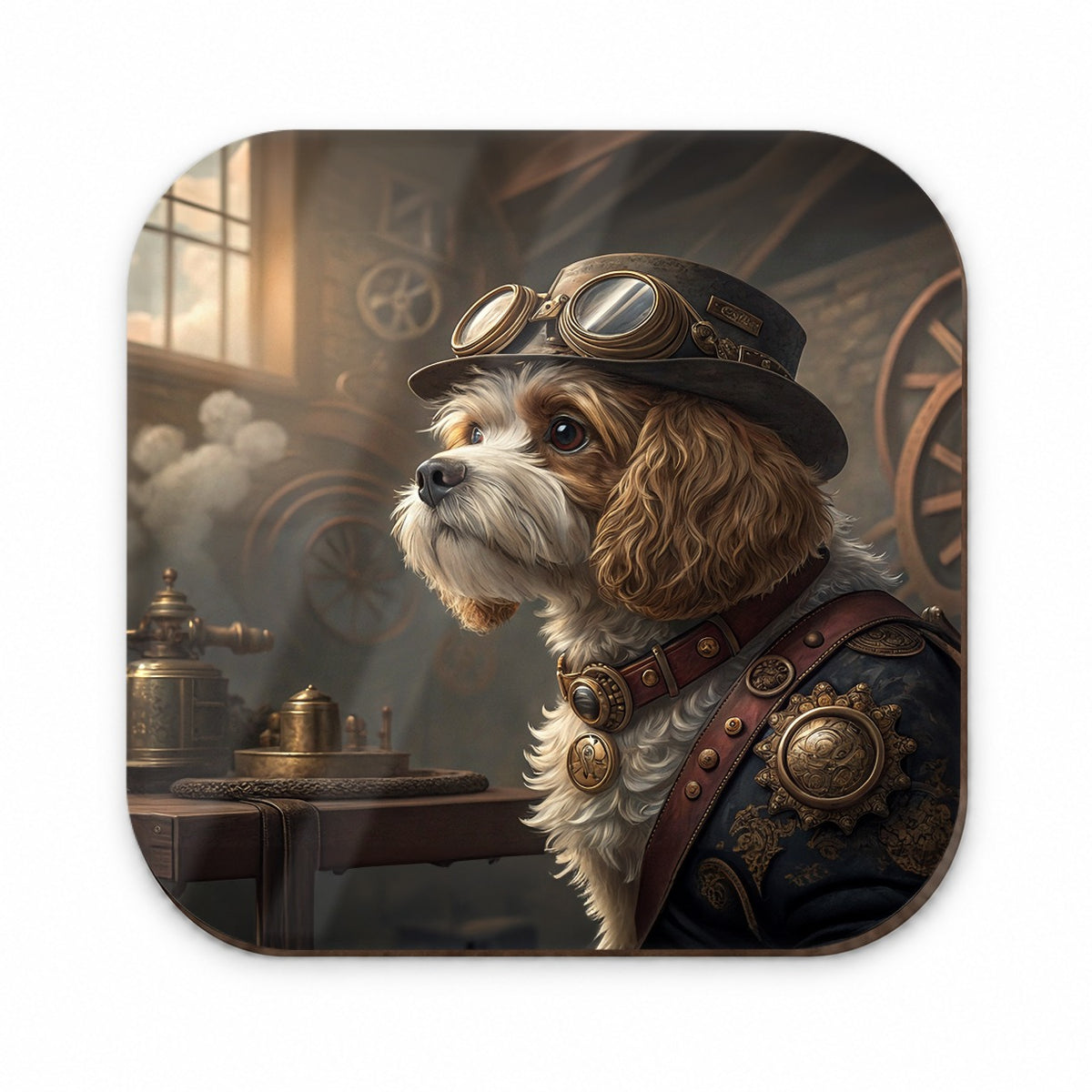 Cavapoo Dog Steampunk Fridge Magnet