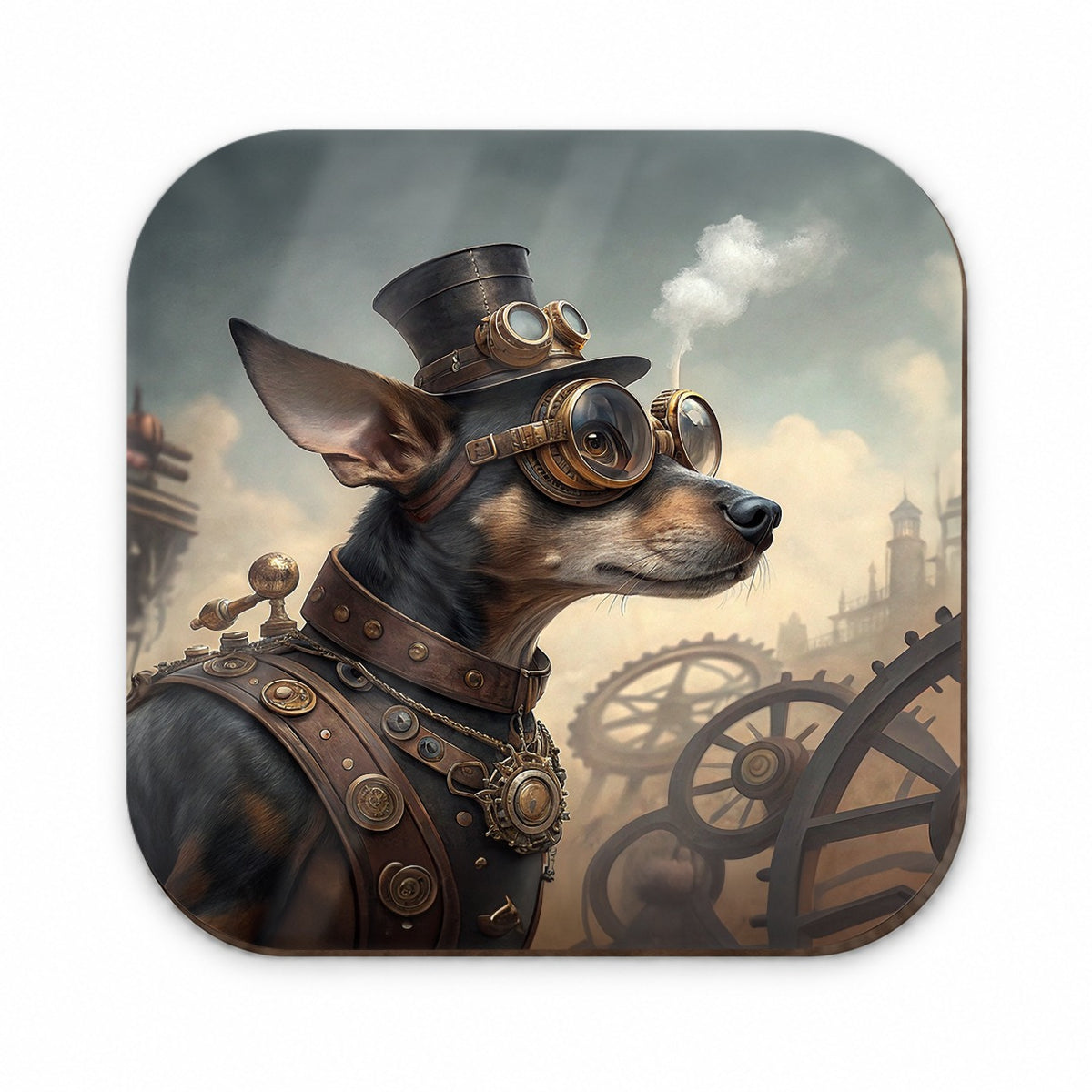 Chiweenie Dog Steampunk Fridge Magnet