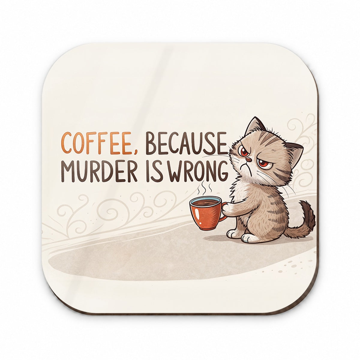Coffee Because Murder Is Wrong Funny Angry Kitten Fridge Magnet