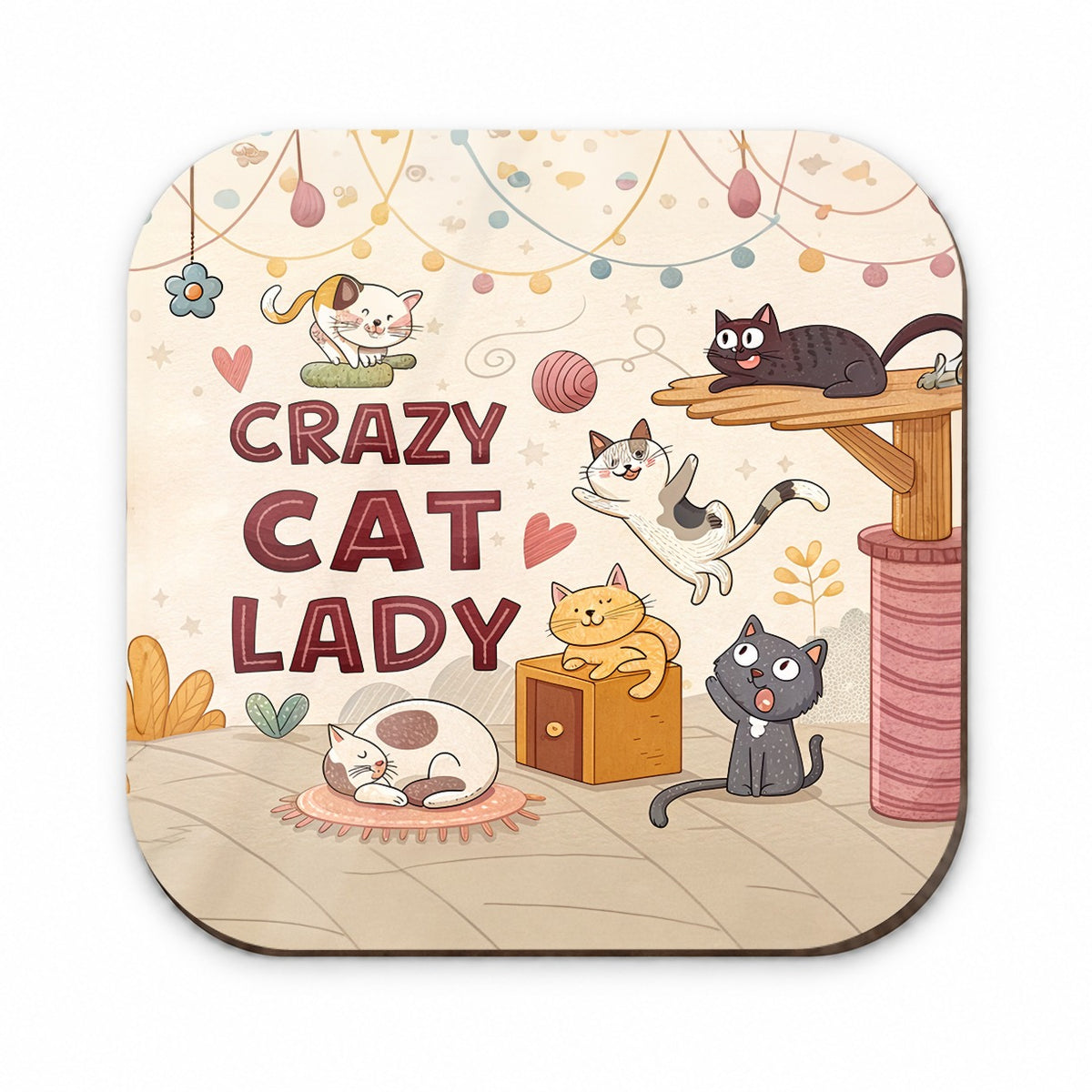Crazy Cat Lady Funny Cartoon Fridge Magnet