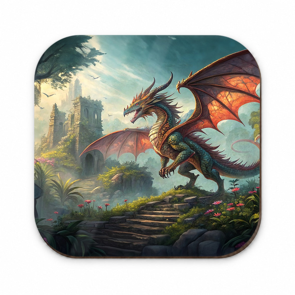 Fantasy Dragon Retro Pulp Magazine Illustration Fridge Magnet