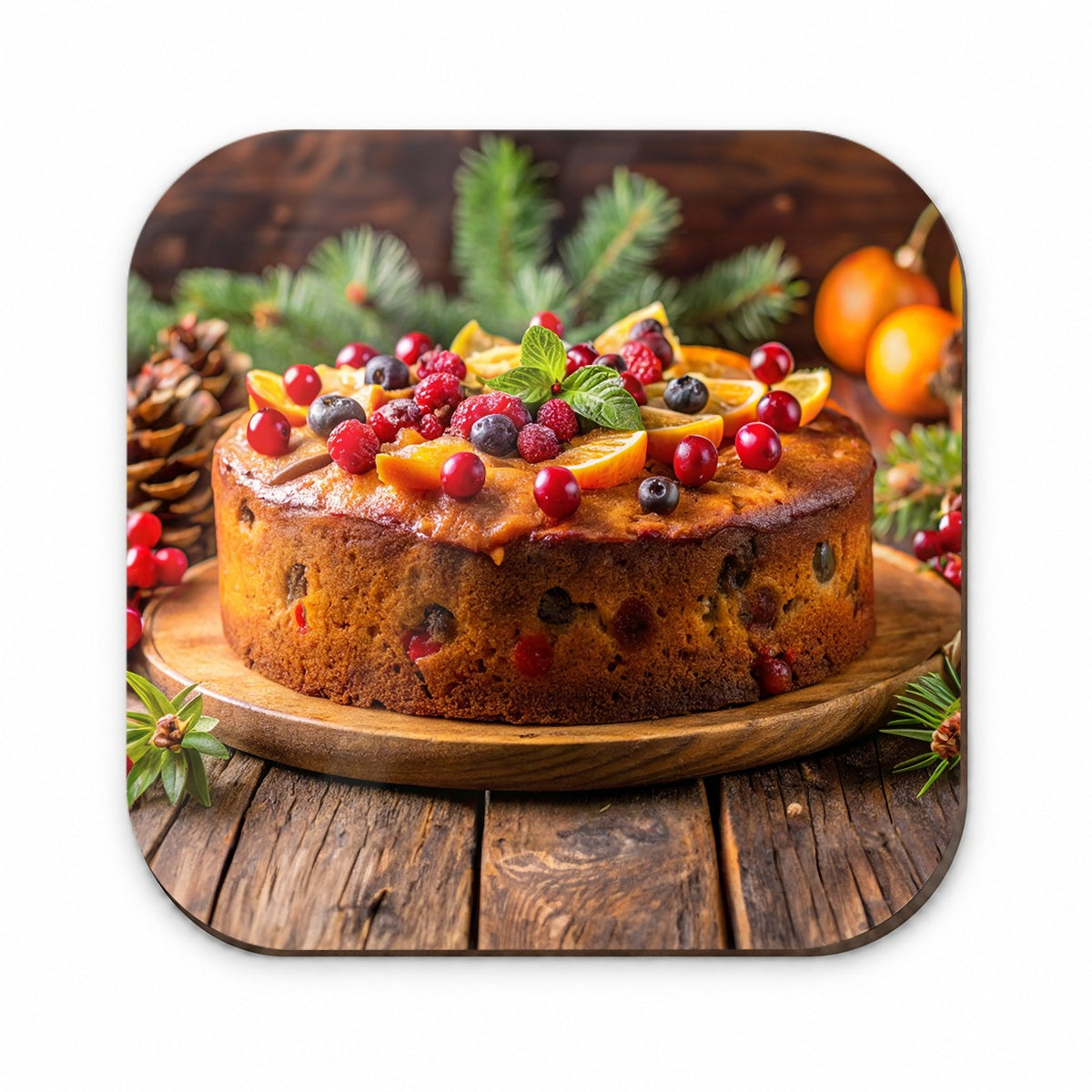 Holiday Fruitcake Fruit Cake Dessert Fridge Magnet