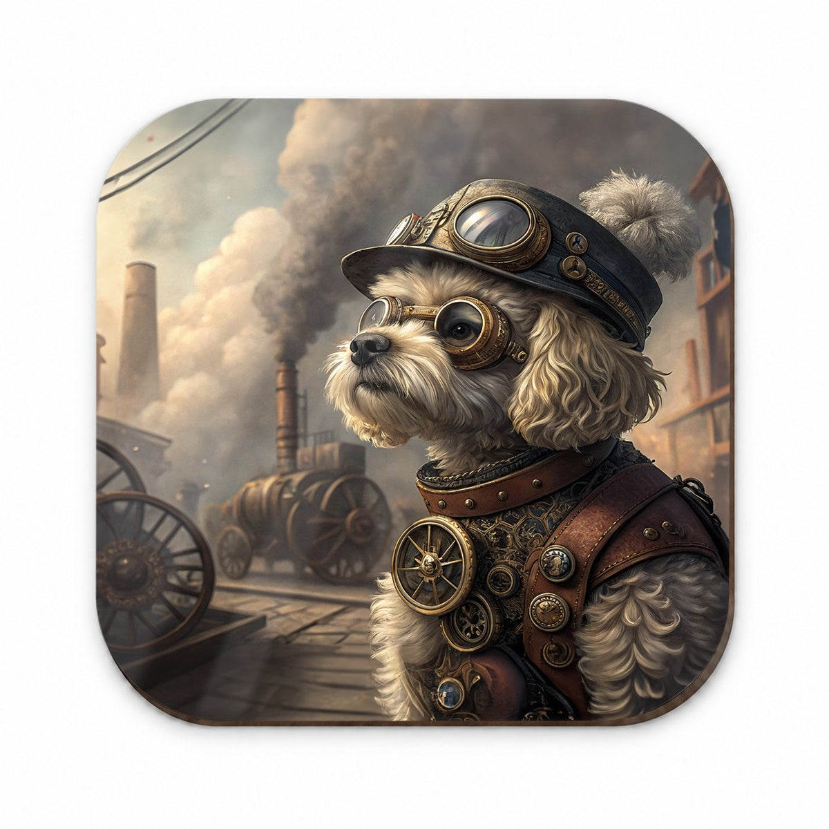Maltipoo Dog Steampunk Fridge Magnet