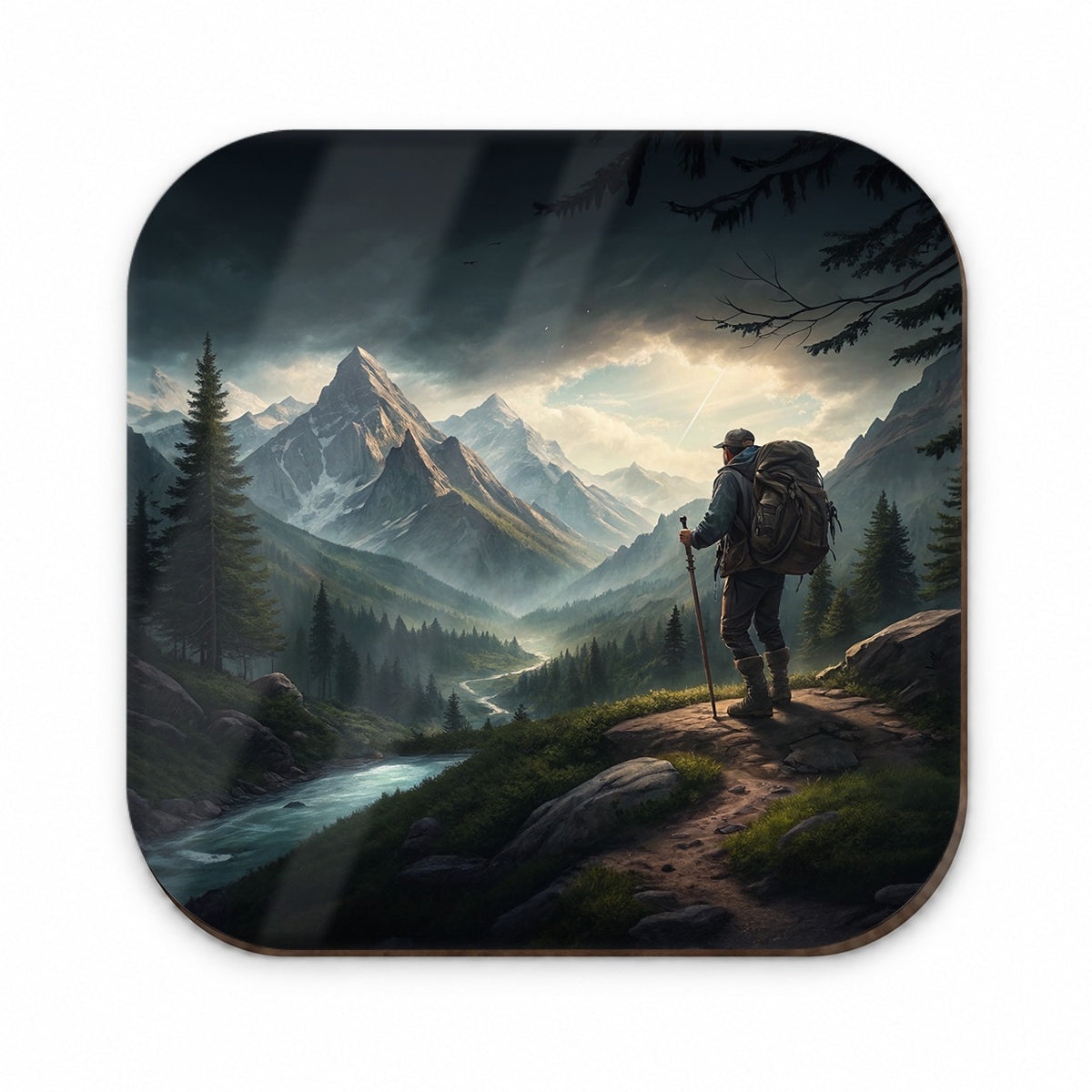 Man Hiking In The Mountains Fridge Magnet